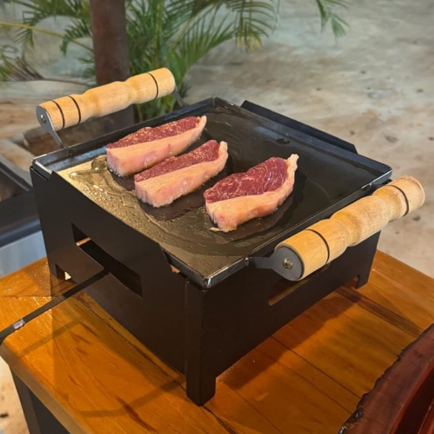 Chapa A Álcool Bistequeira Rechand Em Ferro Churrasco