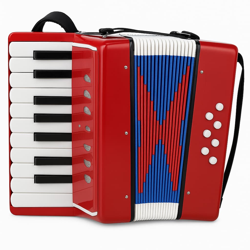 Sanfona Acordeon Infantil Maxmidia Semi Profissional 8 Baixos Grande Cor Vermelho