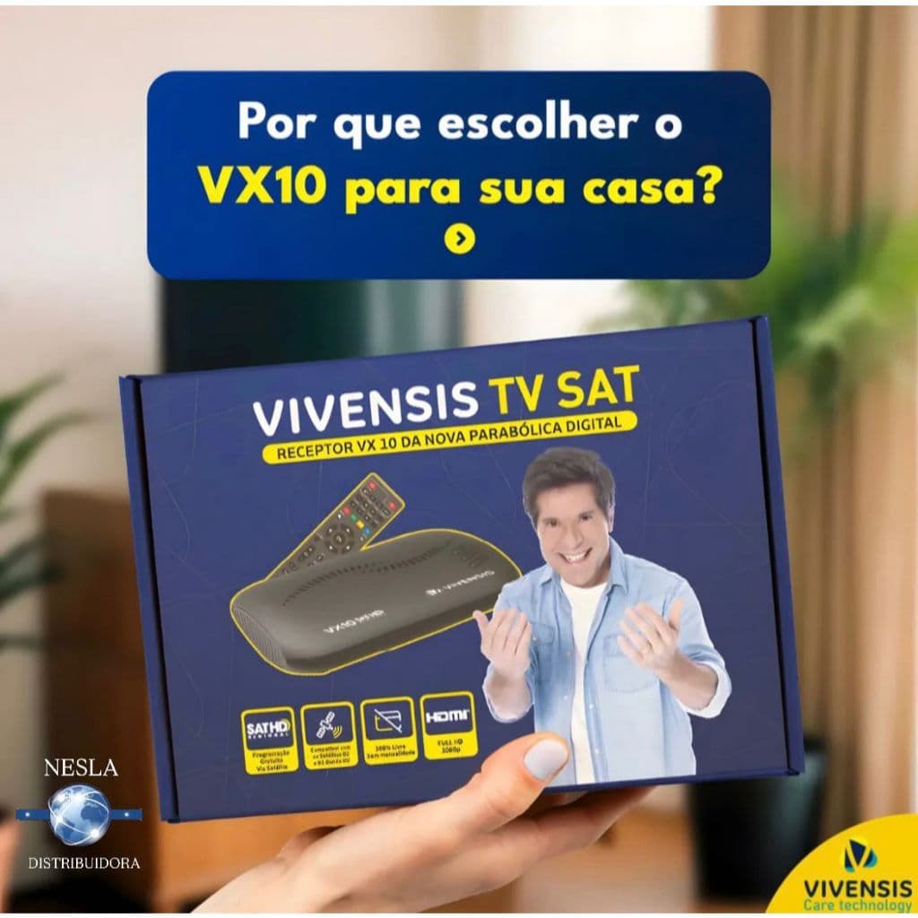 RECEPTOR DE TV VIVENSIS VX10 FULL HD, SAT HD VIA SATÉLITE BIVOLT