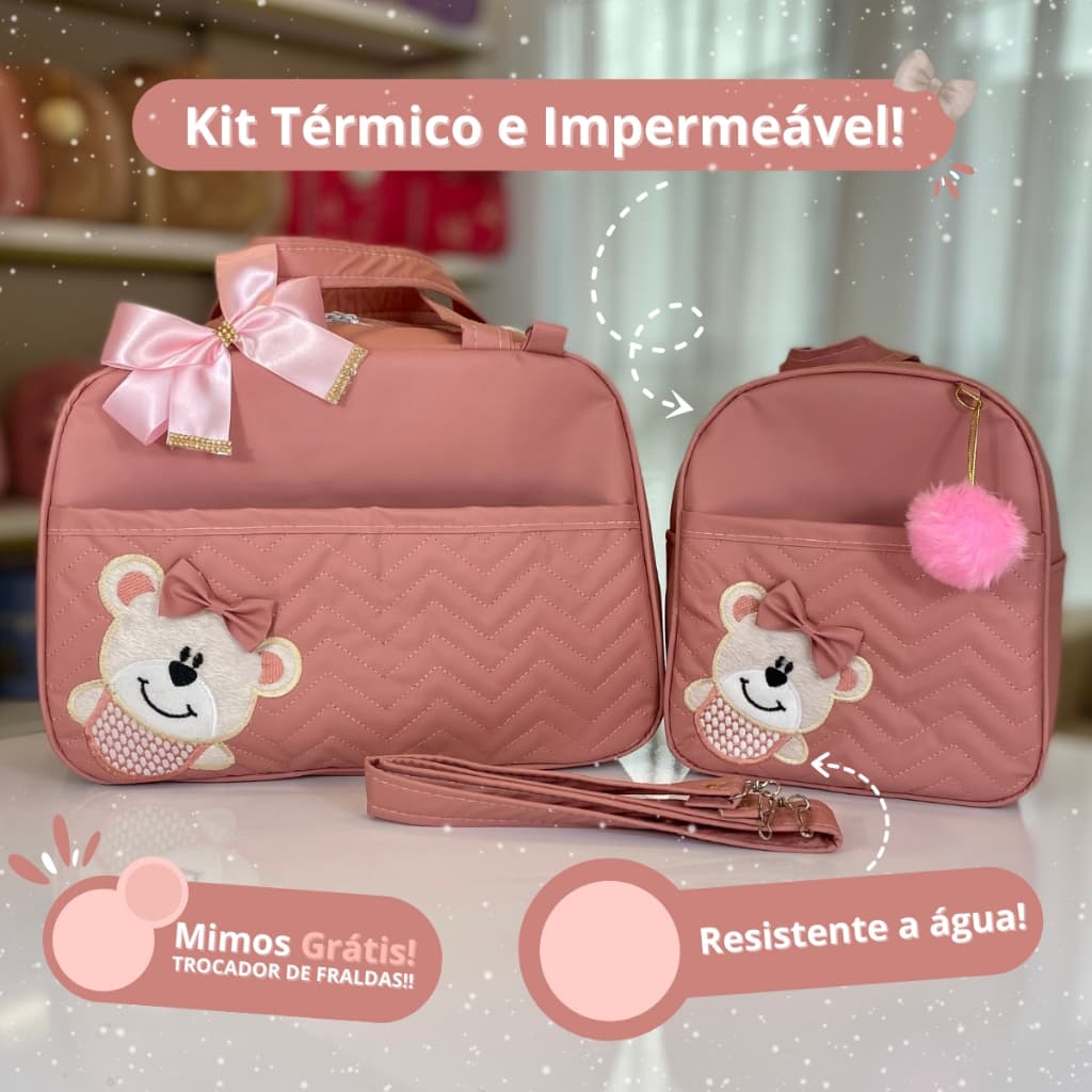 Kit Bolsa Maternidade 2 Feminino/Masculino com Mochila 2 em 1