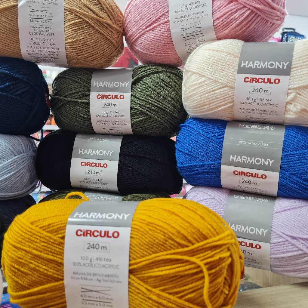 LÃ CIRCULO HARMONY 240m CROCHE ARTESANATO