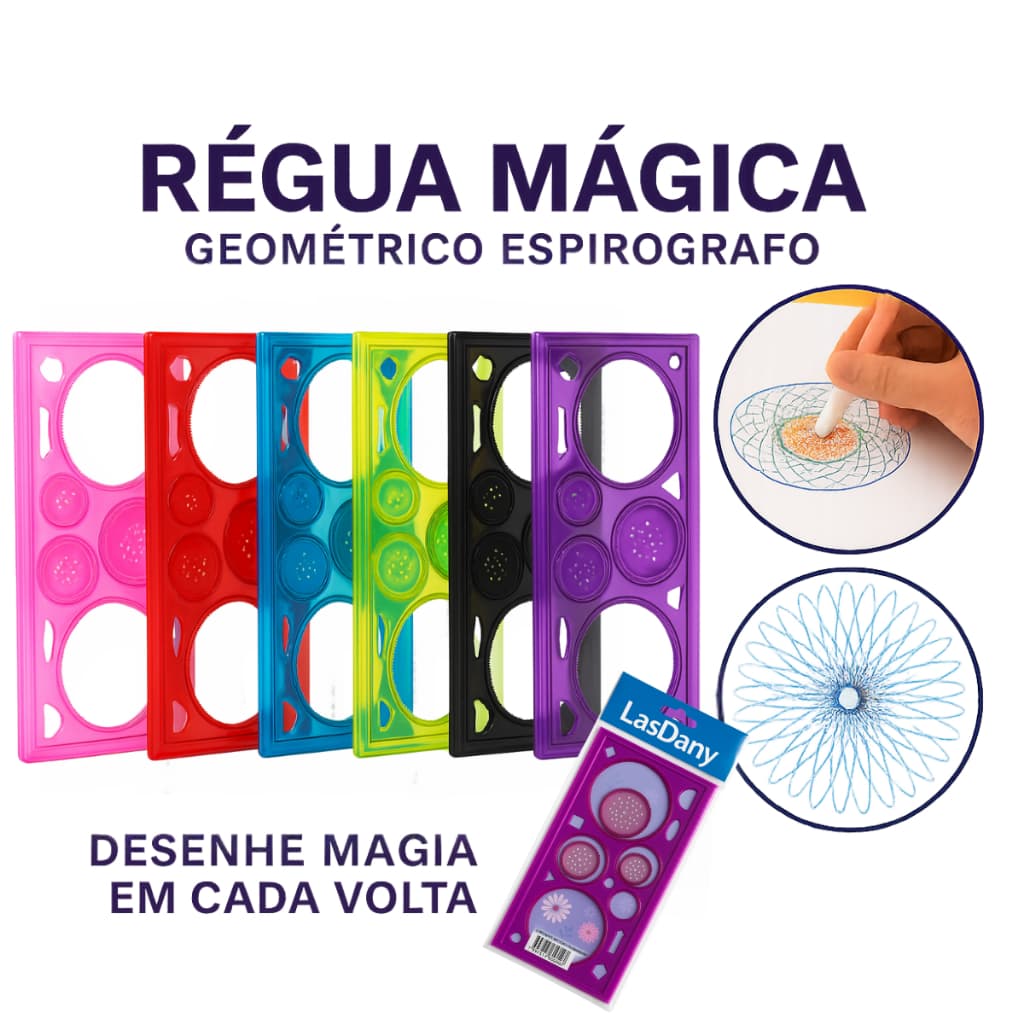2 Reguas Magica Mandala Geométrica Espirógrafo