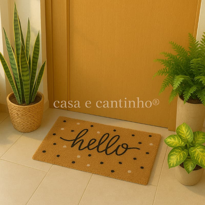 Tapete Capacho Fibra e Borracha de Coco Porta Varanda Churrasqueira Recepção
