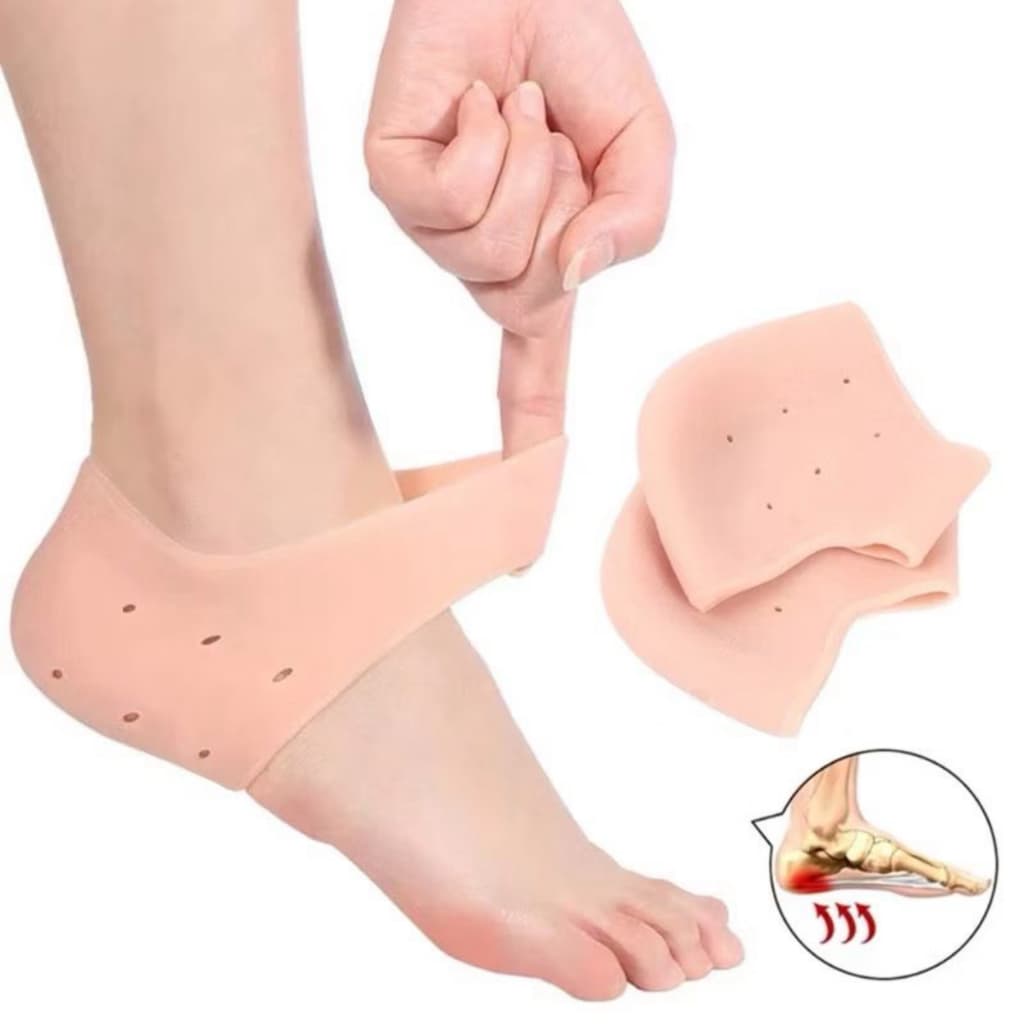 Kit 1/2/3/4 Pares Meia Palmilha Silicone Gel Ortopédica Hidratação Calcanhar Esporão