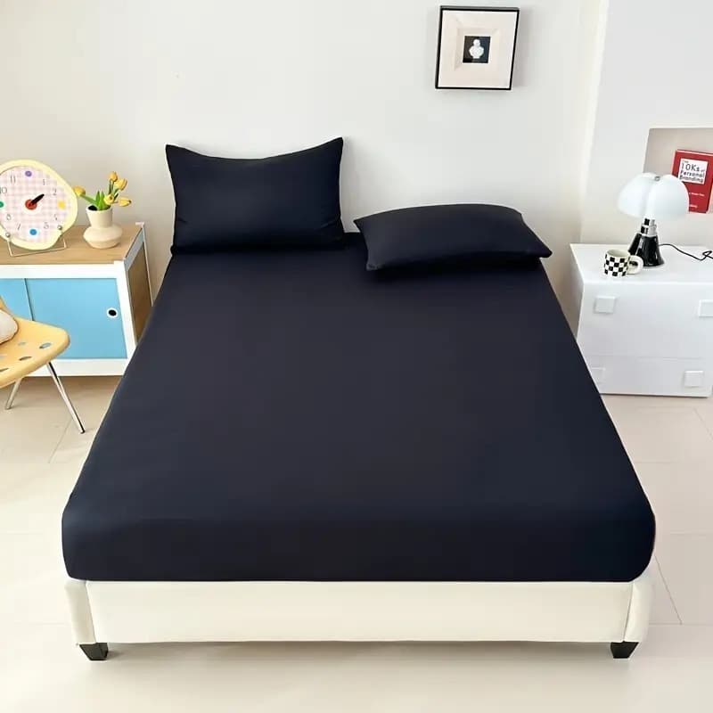 Jogo De Lençol Casal Com Elástico 400 Fios 3 Peças Toque Macio de Algodão