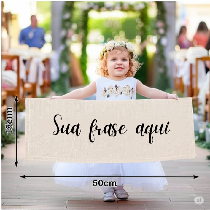 Faixa de algodão cru personalizada para entrada de pajem/daminha/madrinha/padrinho