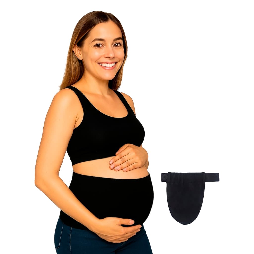 Kit com 1 faixa e 1 extensor de calça para gestante