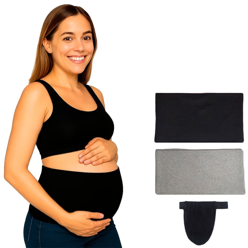 Kit com 2 faixas e 1 extensor de calça para gestante