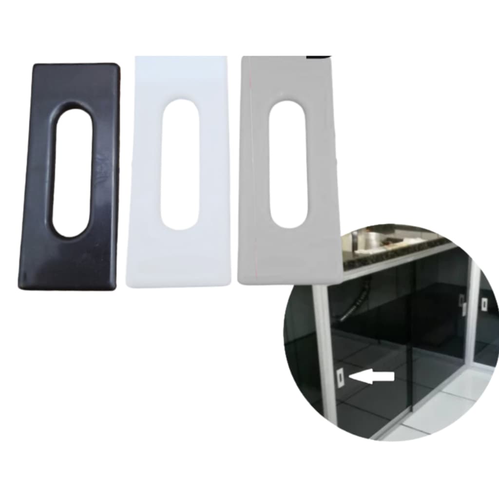 Puxador Auto Adesivo Placa de Plástico de Vitrine para Kit Pia- fácil aplicação