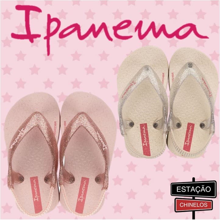Chinelos Ipanema Baby Glitter Brilho - Com elástico - Original