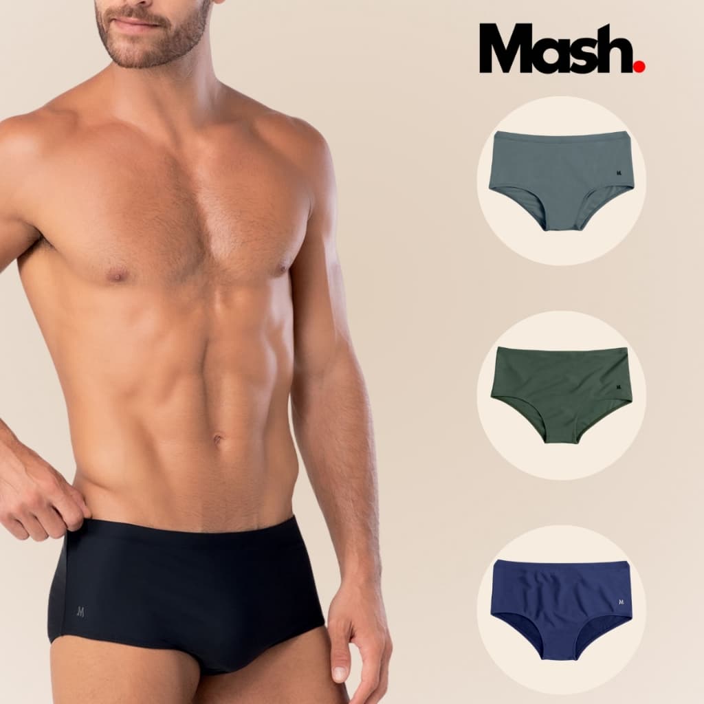 Sunga Slip Mash Lisa Forrada com Cordão de Regulagem Masculina Adulto Moda Praia FPS 50