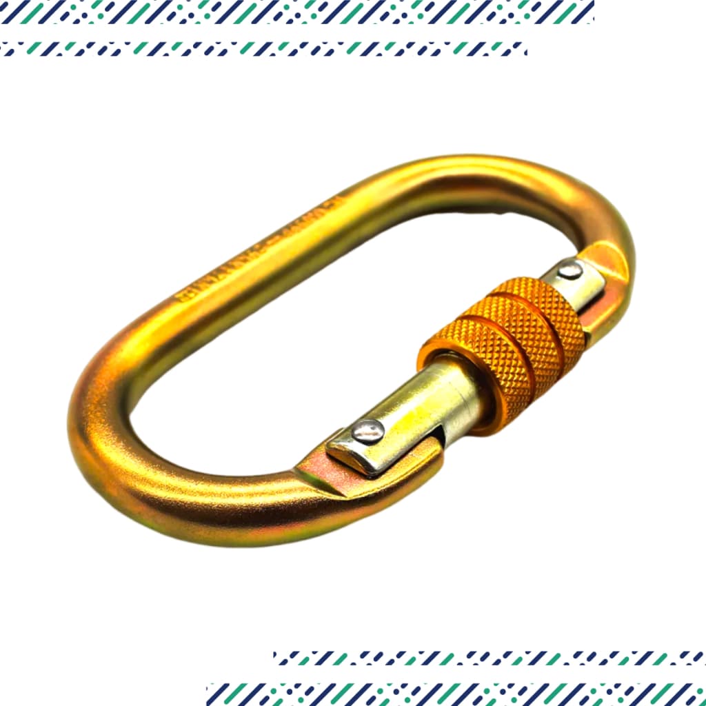 Mosquetão Oval 25kN Trava Rosca Mosquetão de Aço Trava Mosquetão Alpinismo Mosquetão Grande Rosca