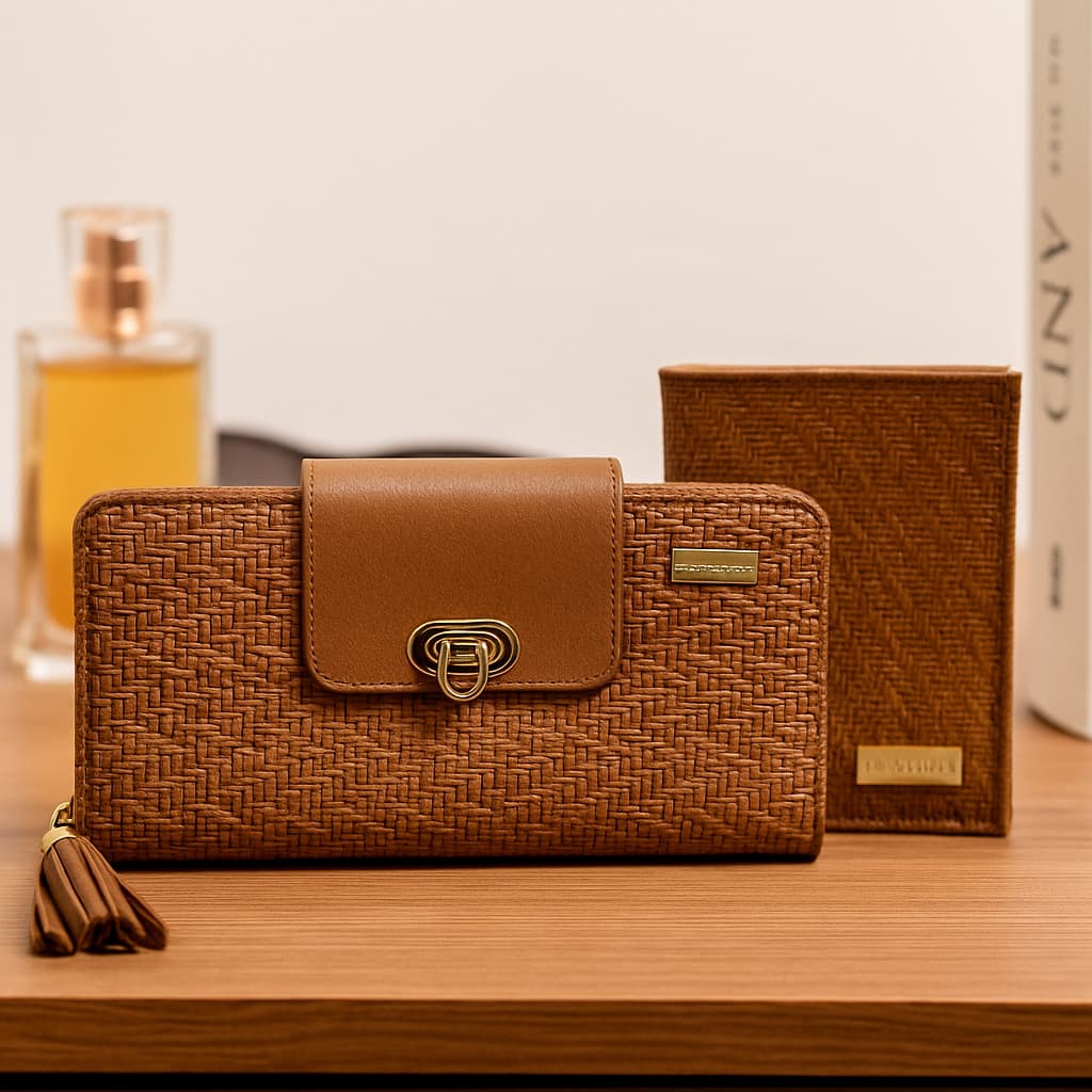 Carteira Feminina Couro Legítimo + Porta Cartões Couro + Porta Níquel Couro Edição Limitada