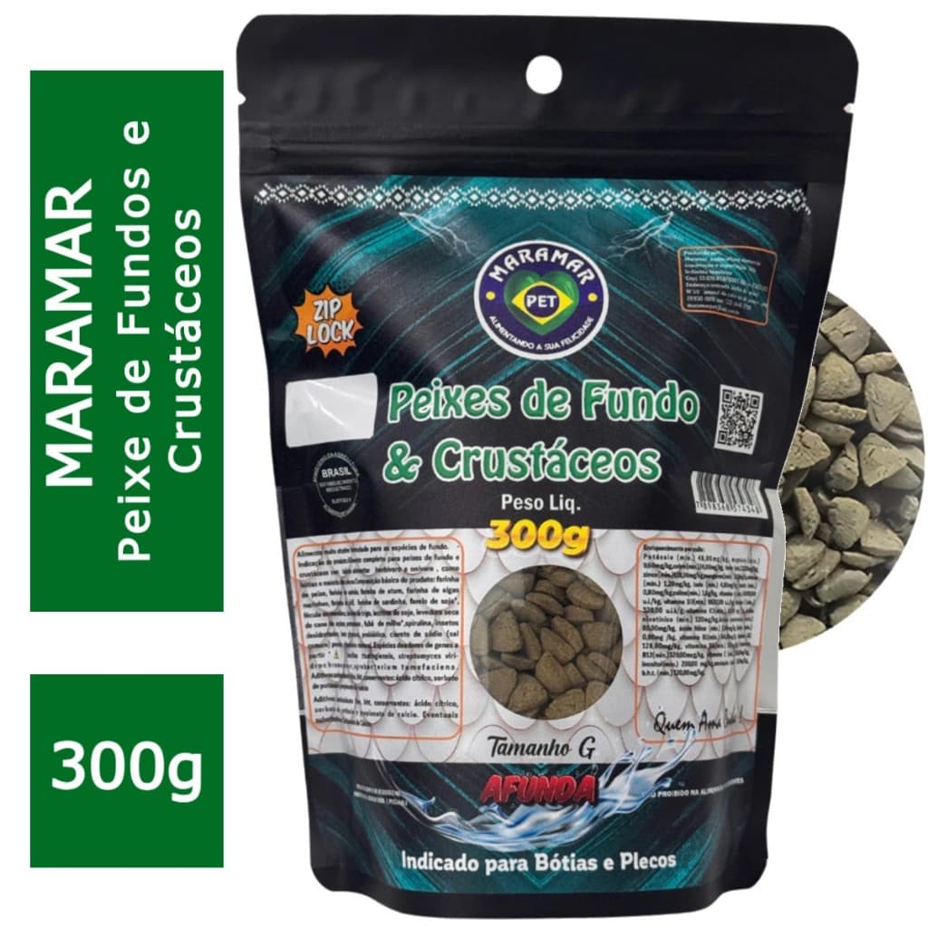 Ração Para Peixe de fundo Maramar Peixes De Fundo e Crustáceos 300g
