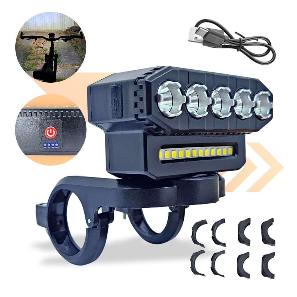 Sinalizador Bicicleta Farol Luz Lanterna Bike MTB Super Potente Acessório Led Recarregável