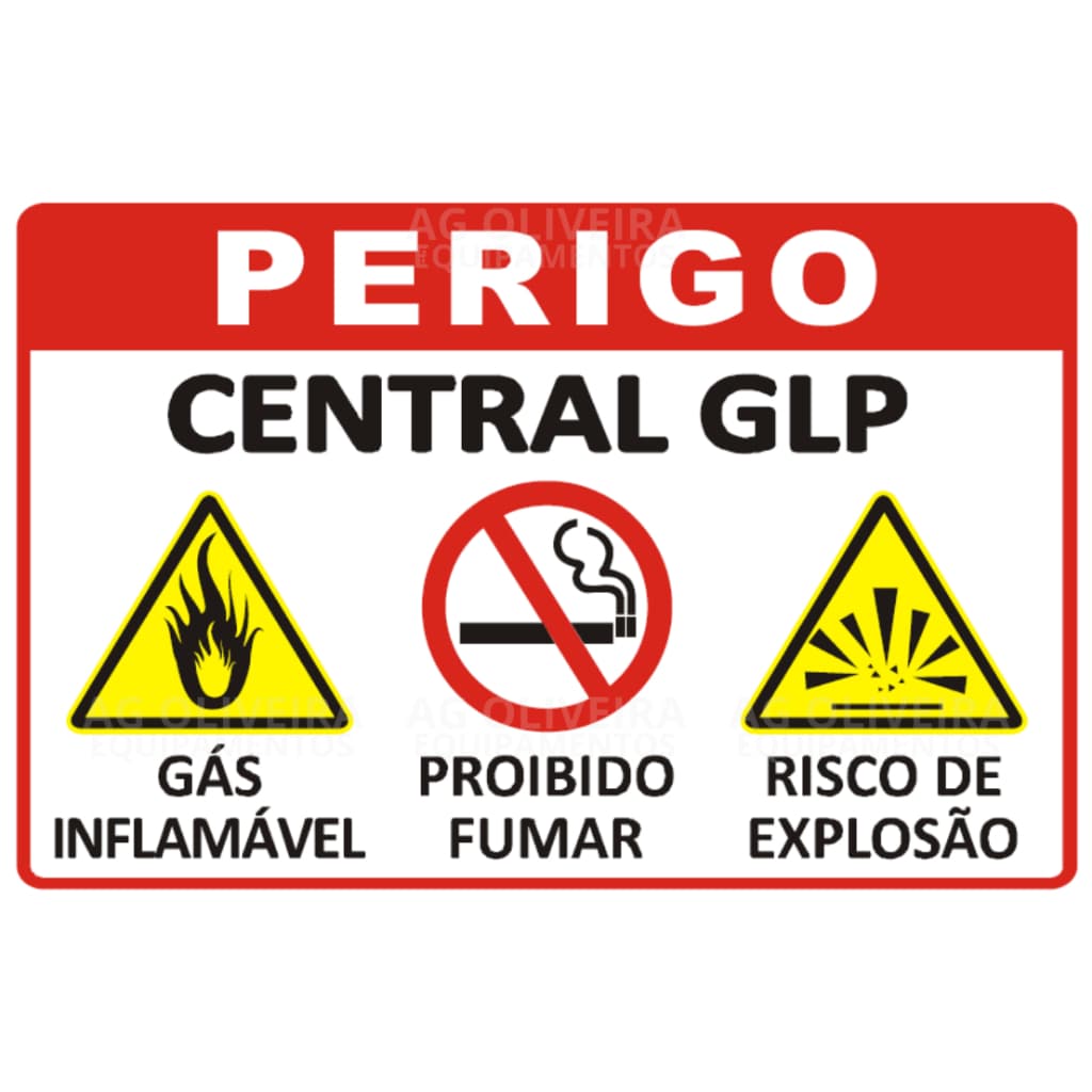 Placa De Sinalização Perigo Central De GLP