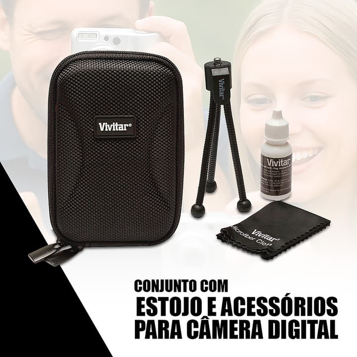 kit Completo Com Estojo E Acessórios Para Câmera Compacta