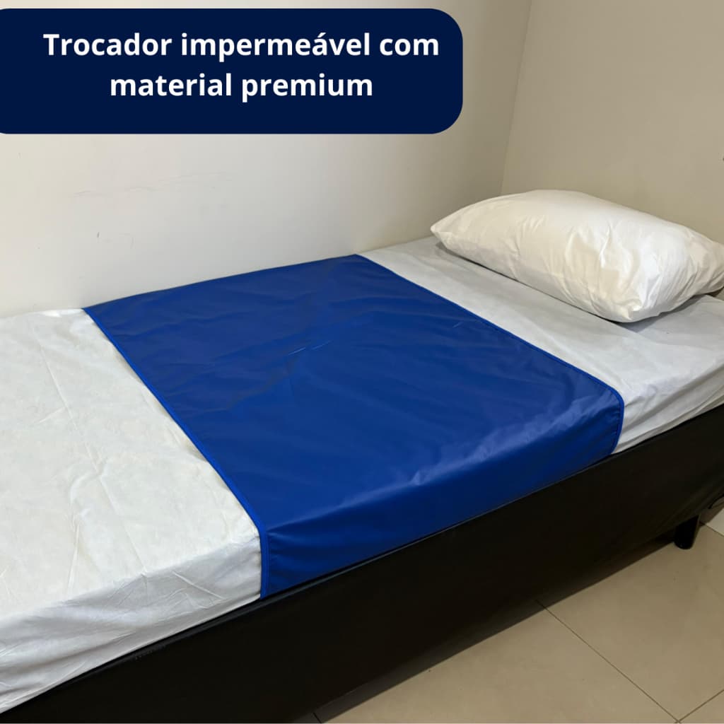 Trocador impermeável para adulto, crianças, idosos e com necessidades especiais azul