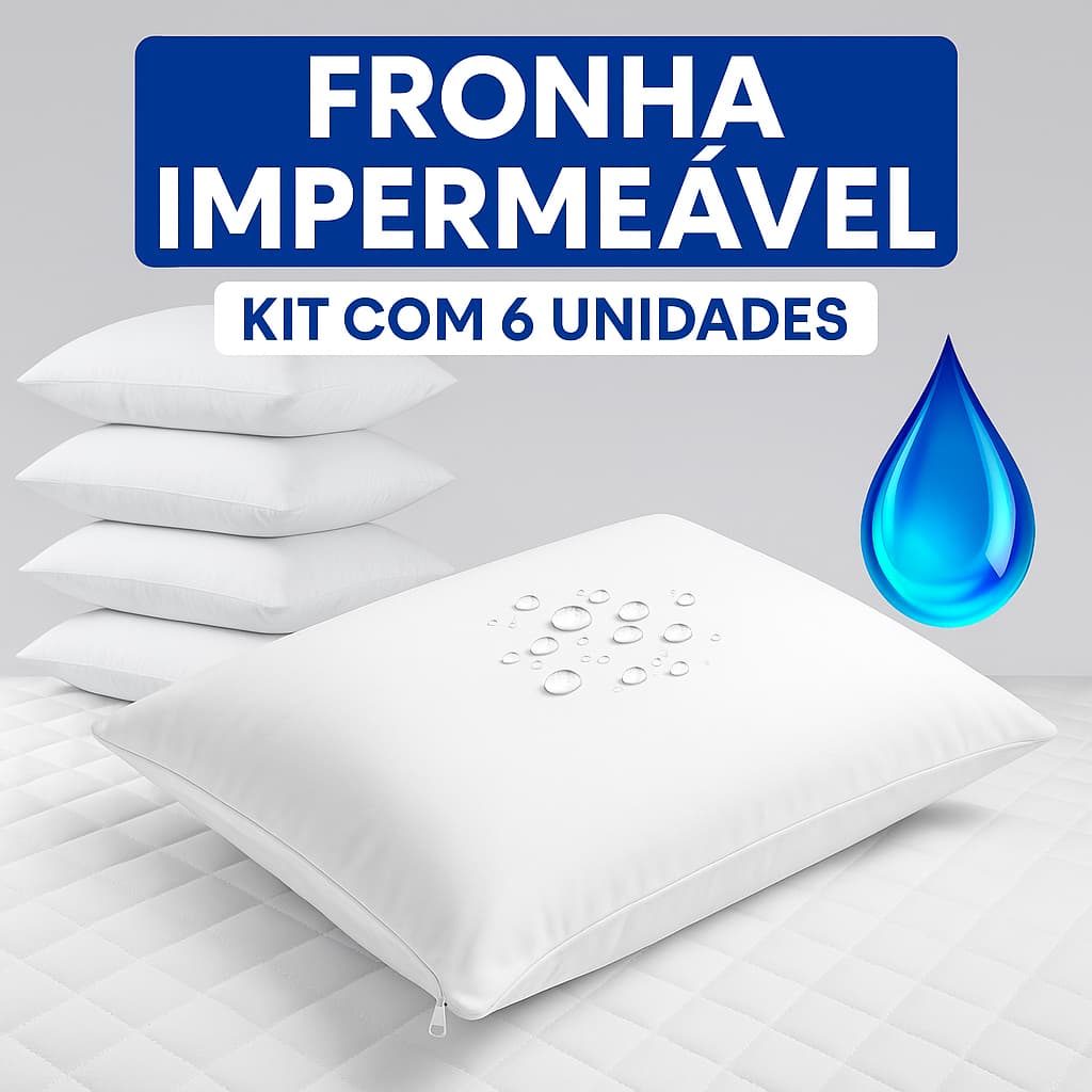 Kit 6 Capa Protetor 100% Impermeável Para Travesseiro 70x50cm