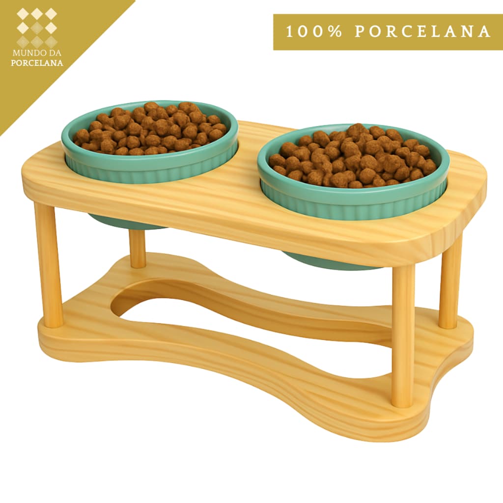 Comedouro Suspenso  Tigela Porcelana Pet Gato Cachorro