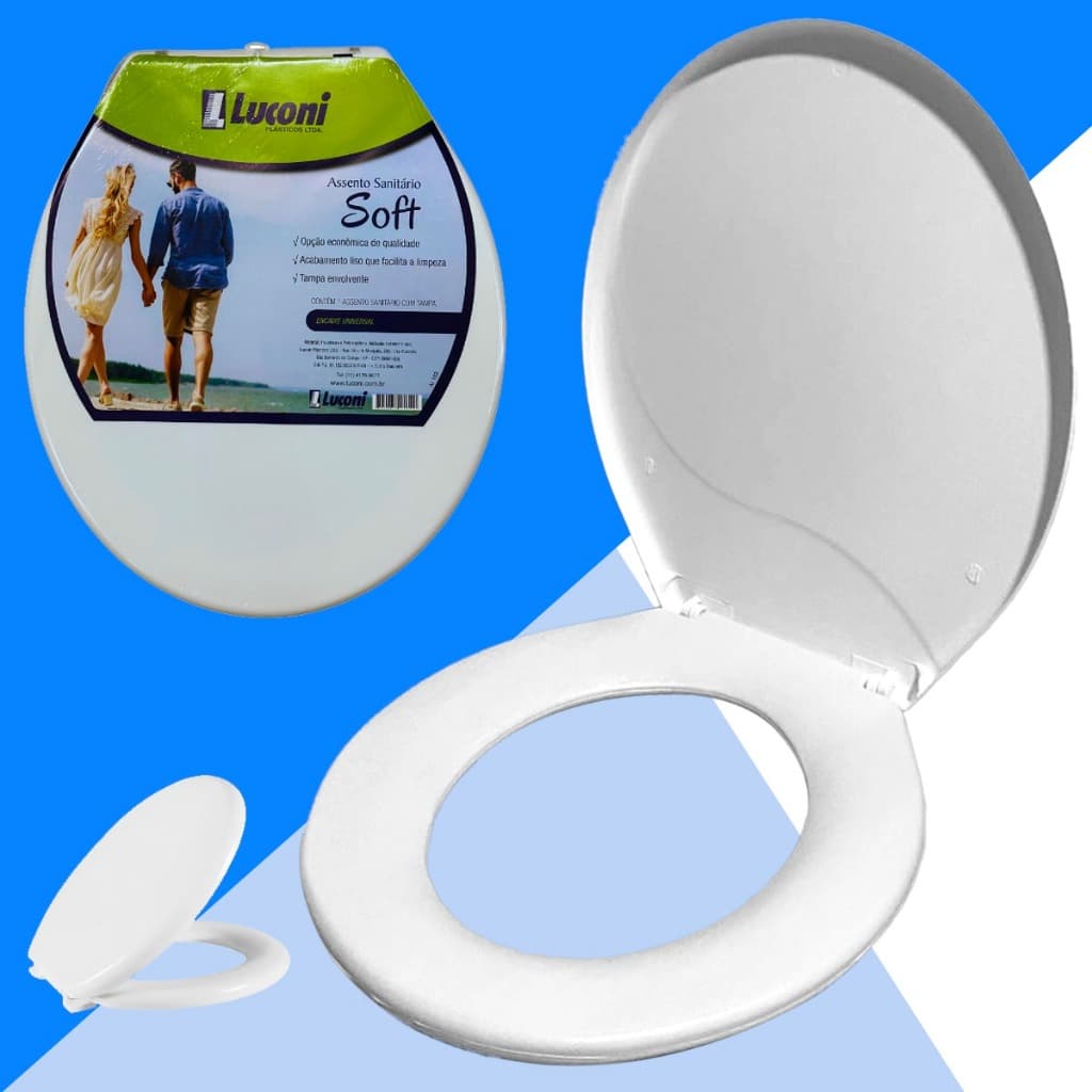 Assento Sanitário Soft Universal Tampa Privada Oval branca