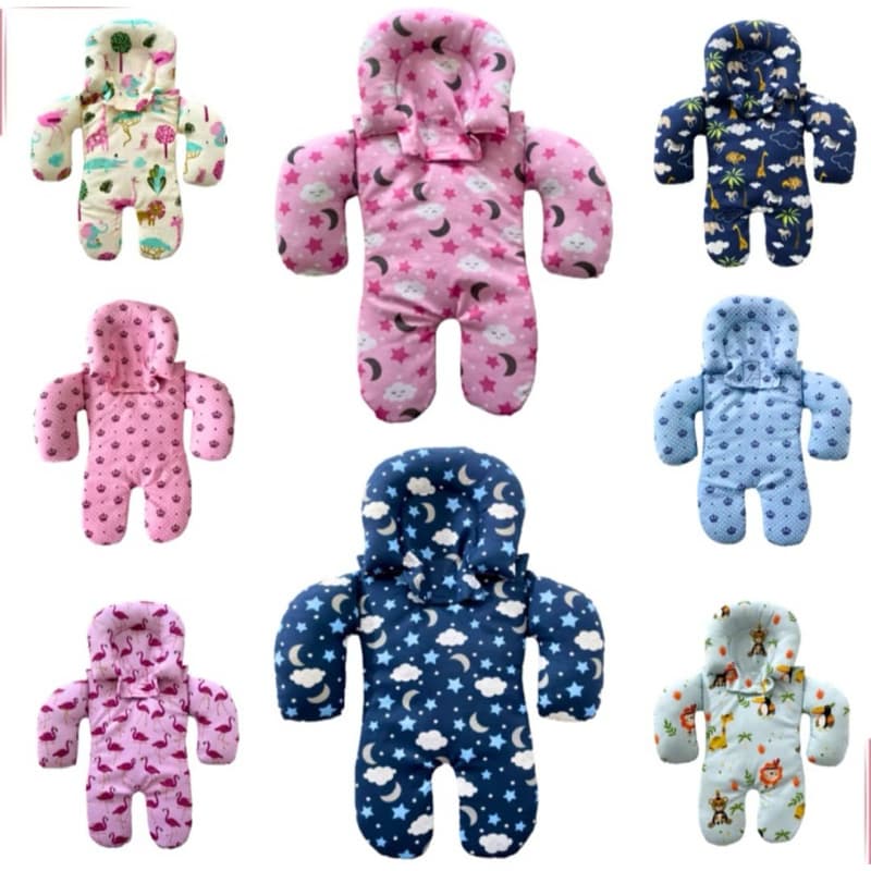 Apoio de Corpo Estampado Redutor para bebe conforto carrinho Protetor cabeça removível Micropercal