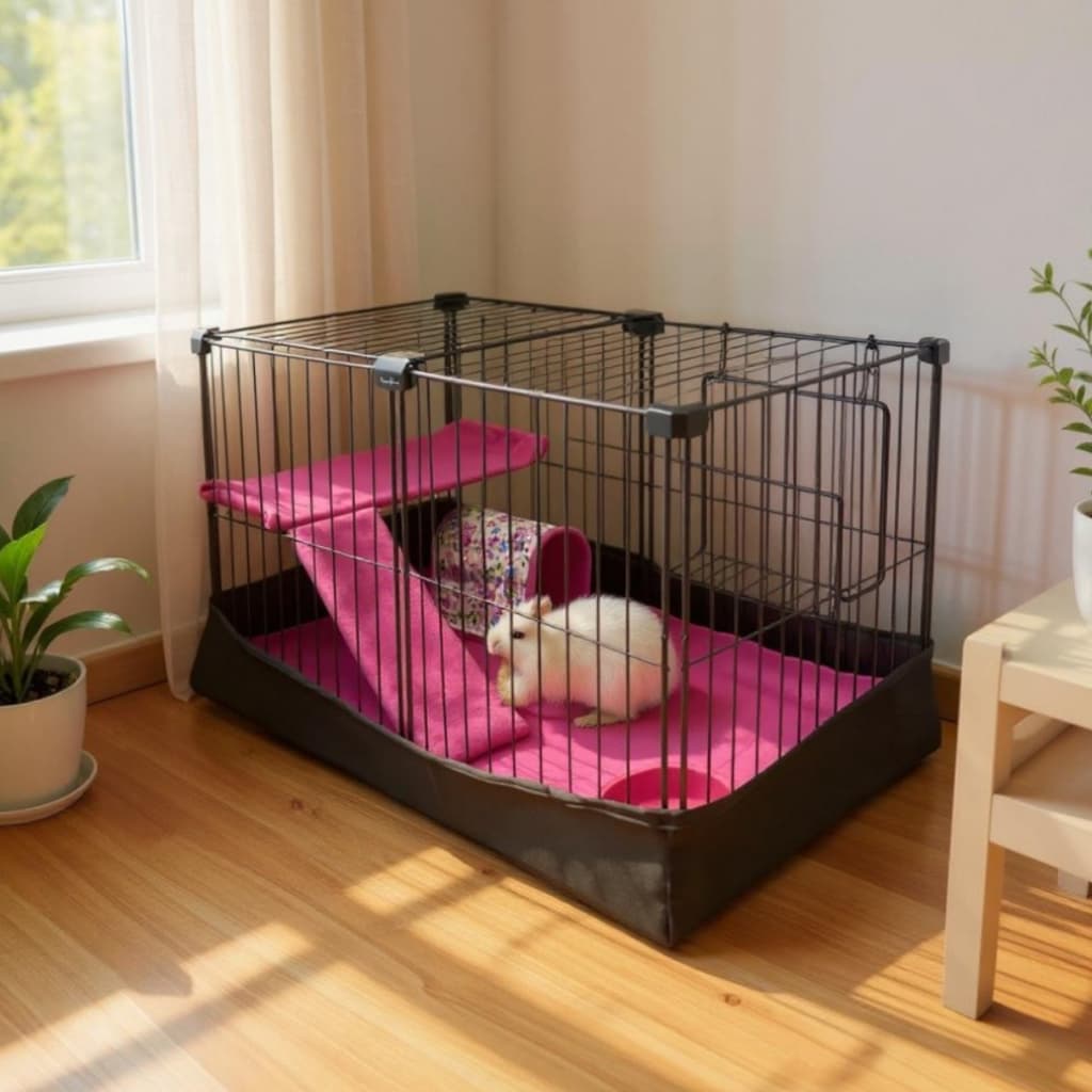 Cercado com Forro Impermeável para Porquinho da Índia, Coelho e Jabuti Gaiola com Tapete Higiênico