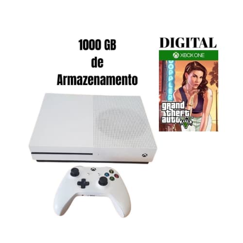 microsoft xbox one s 1000Gb de armazenamento +GTA5 digital