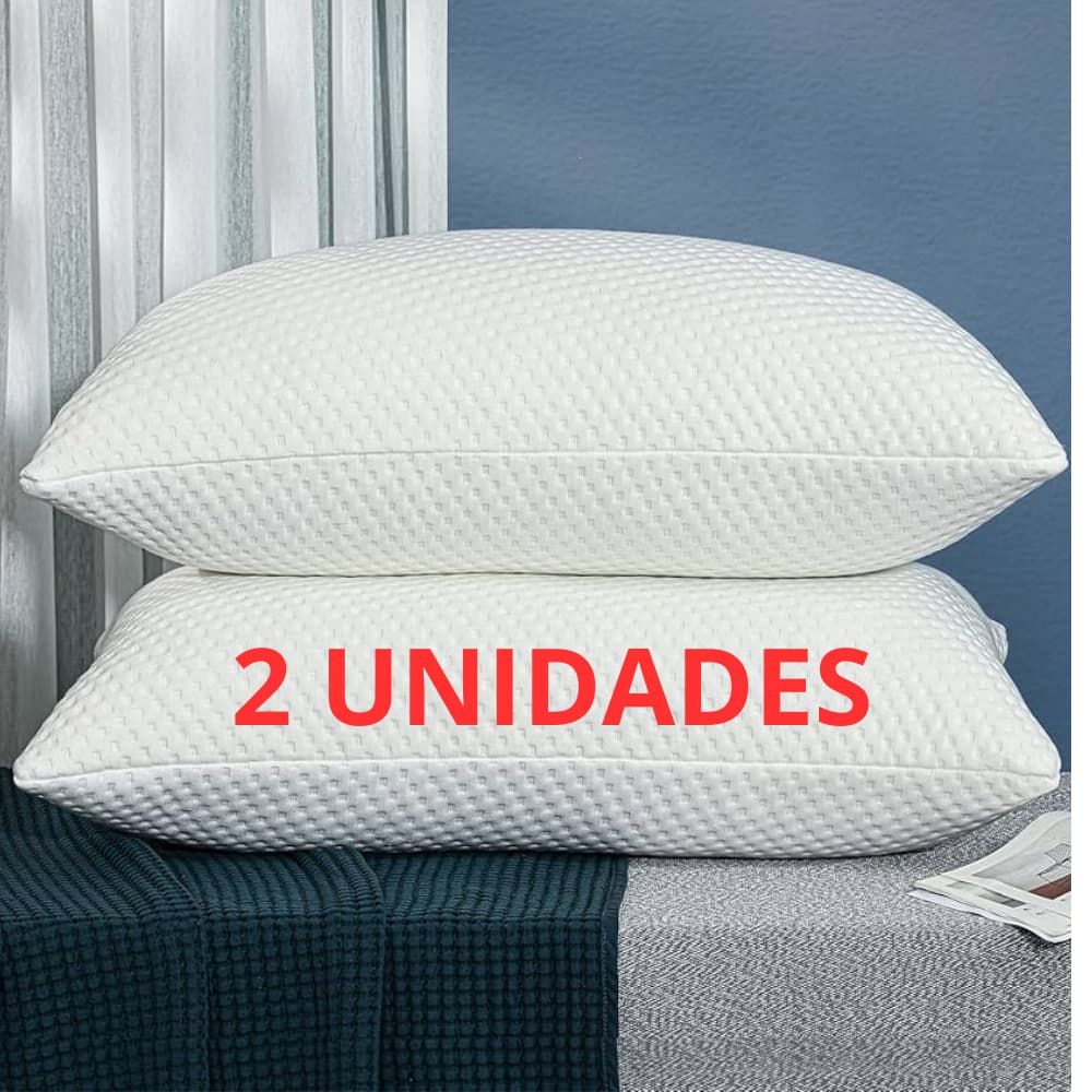 Oferta 02 Travesseiros De Luxo Estilo Nasa Alto Macio Bonito Suporte Firme 70x050x18cm