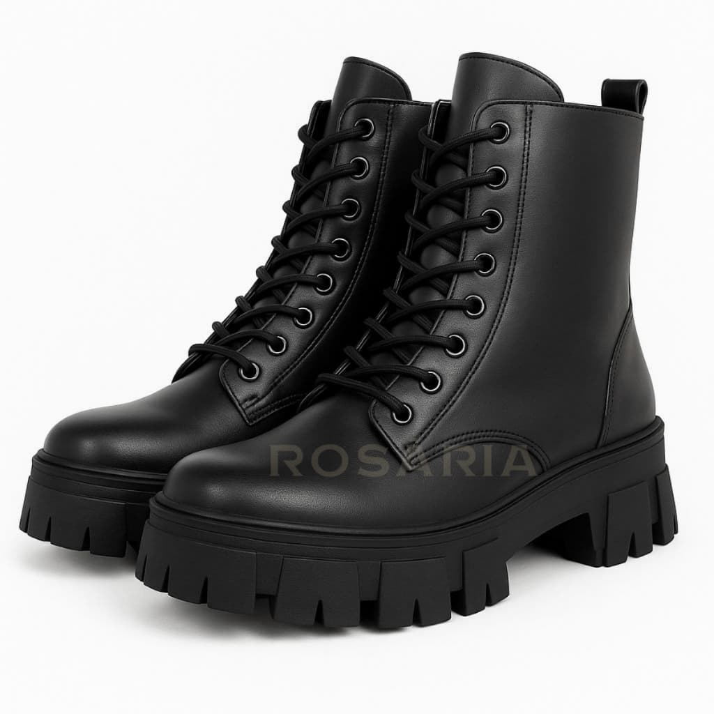 Bota Coturno Feminino Legitimo Tratorada Zíper Lateral Blogueira
