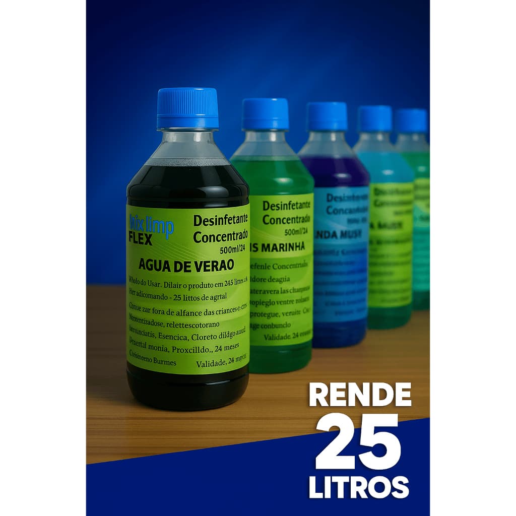 PROMOÇÃO FAZ 25 LITROS DE DESINFETANTE CONCENTRADO COM 500ML | VÁRIAS FRAGRÂNCIAS