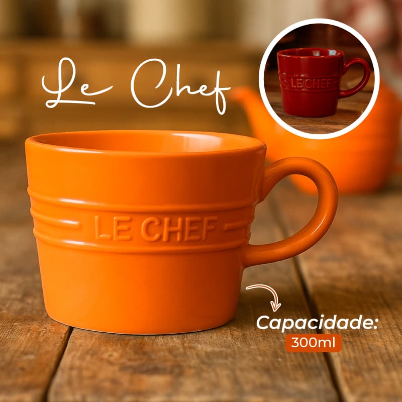 Caneca de Cerâmica Colorida 300ml Le Chef - Hauskraft
