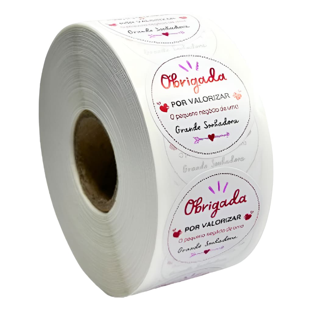 250 Etiqueta Obrigada Por Valorizar O Pequeno Negócio De Uma Grande Sonhadora Colorida Adesivo 4cm