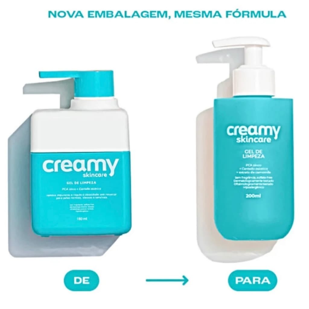 Creamy gel de limpeza limpador suave e antioleosidade 200ml