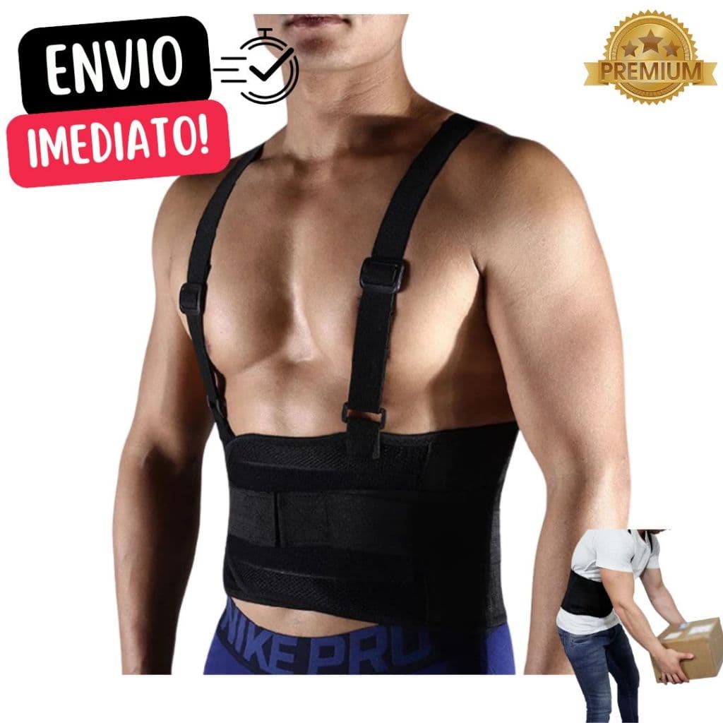 Cinta Ergonomica Reforcada Para Protecao Da Coluna Lombar Primeira Linha Premium