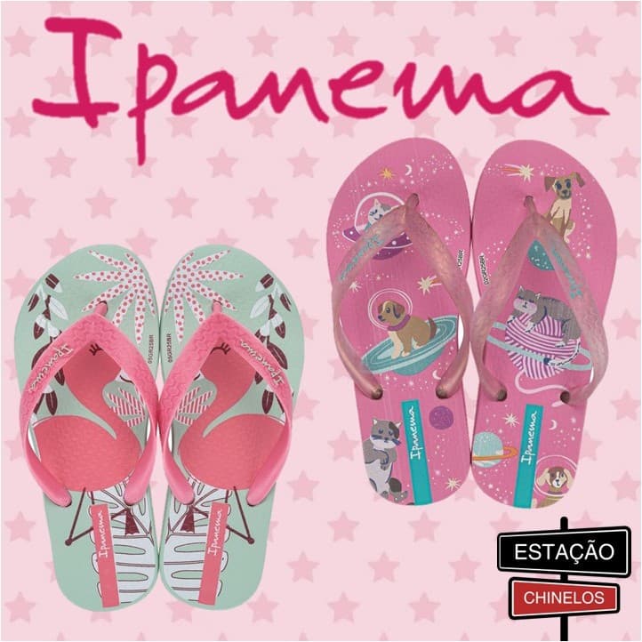 Chinelo Infantil  Mãe e Filha Feminino Ipanema Pets Flamingo  - Original