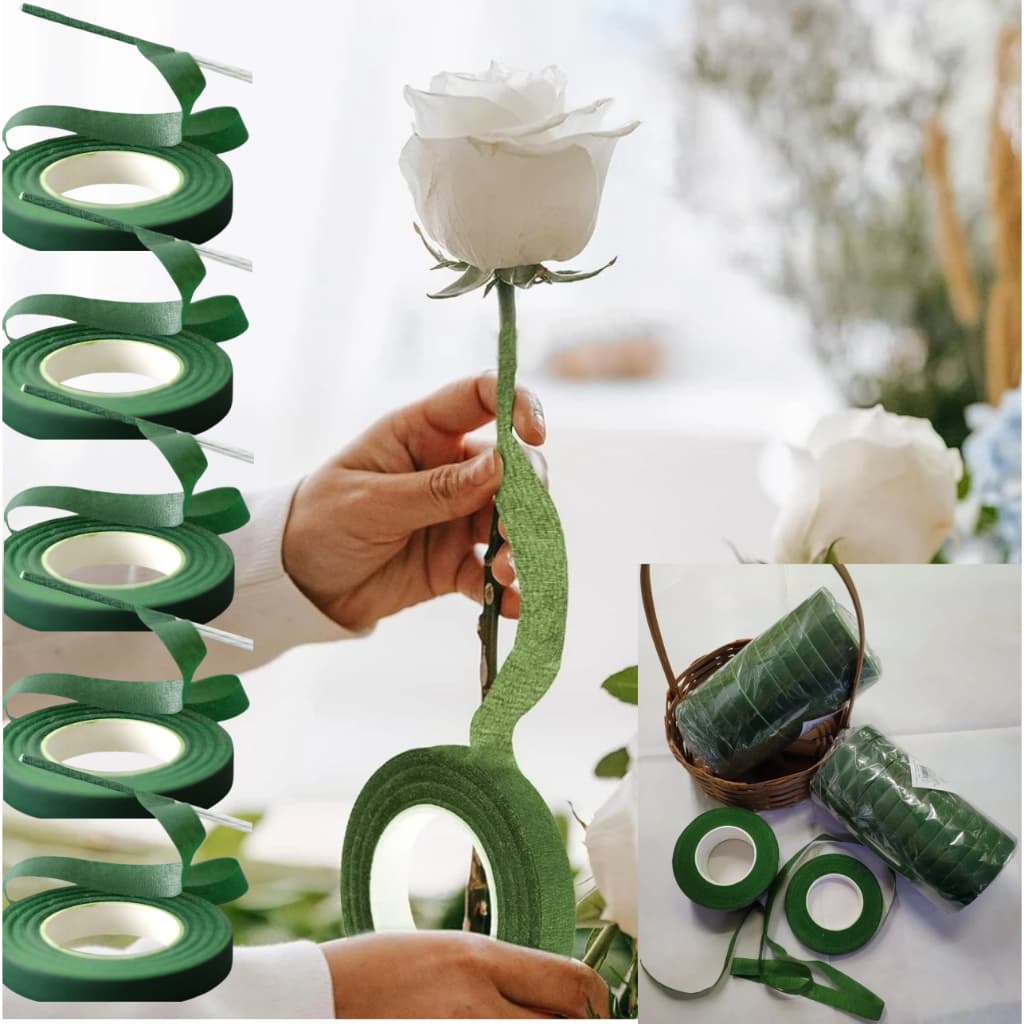 Fita Floral De Haste Auto-Adesiva Florista Verde Fitas Para Casamento, Fita Floral Verde Artesanato