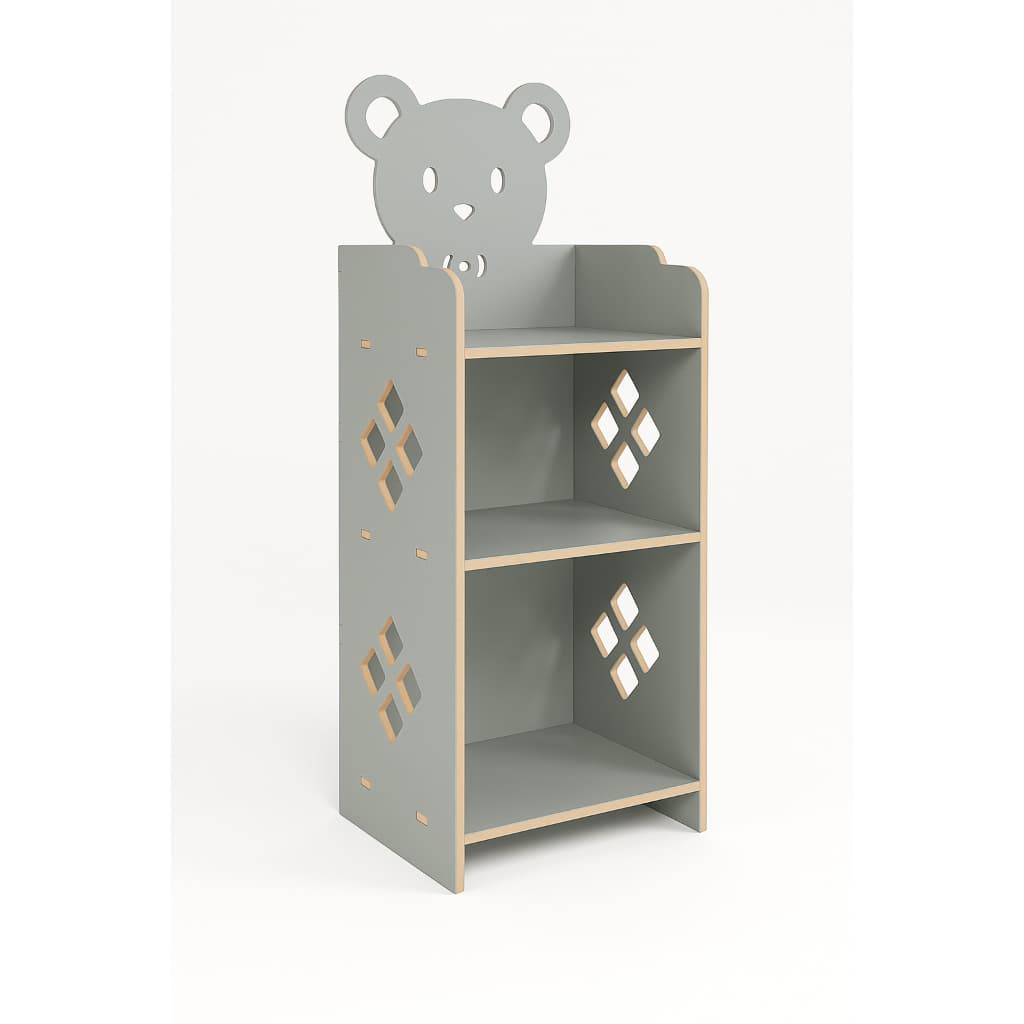 Mesa de Cabeceira Infantil Prateleira Organizador MDF Urso Brinquedoteca Quarto Kids Fácil Montagem