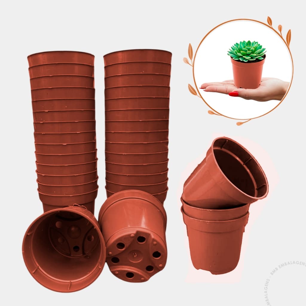 Vasos 100 Terracota Marrom Pote 6 - Cactos, Suculentas Mini Vasinhos
