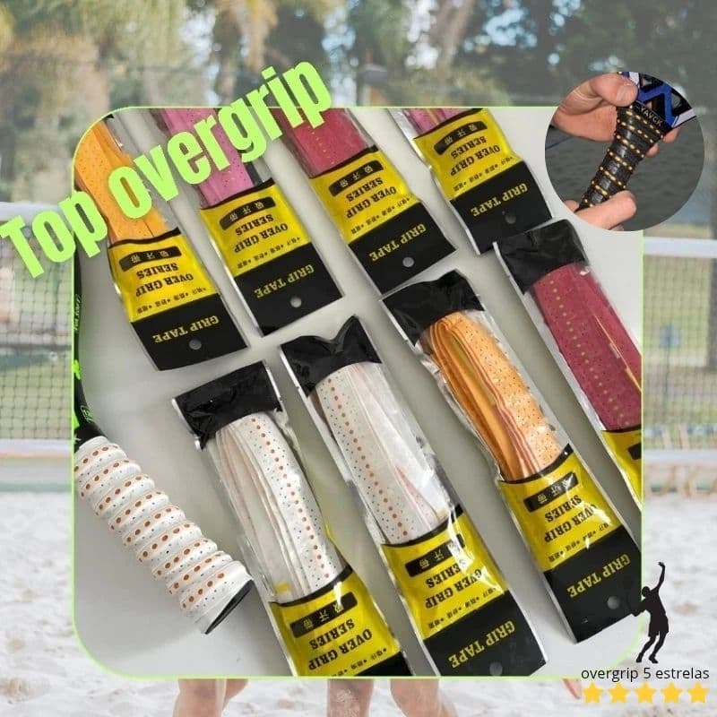 OVERGRIP PRO ANTIDERRAPANTE BEACH TENNIS E TENIS ASPECTO PEGAJOSO, ALTA QUALIDADE! KIT C/1 e C/2 uni, Badminton, Padel
