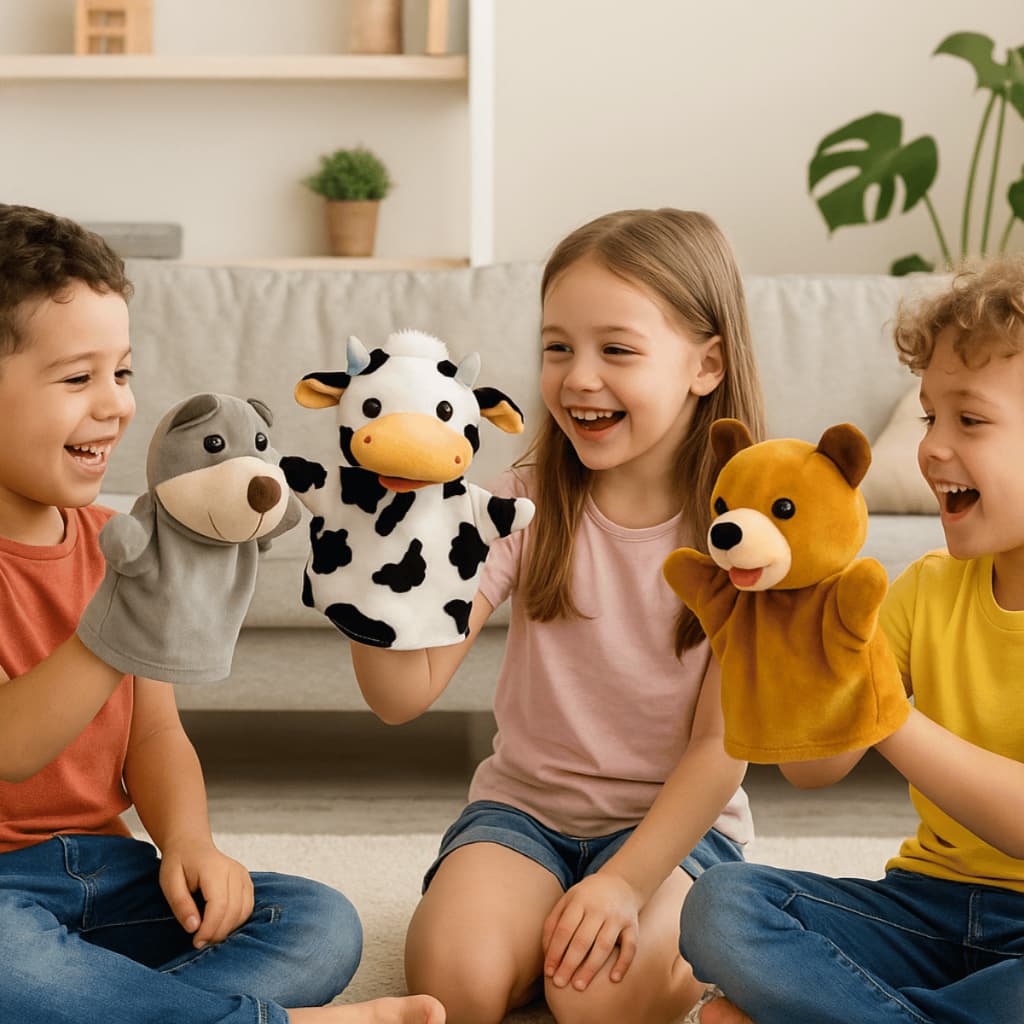 Livro Infantil com Fantoche de Brinquedo Educativo Lúdico Para Crianças Colorido Educativo