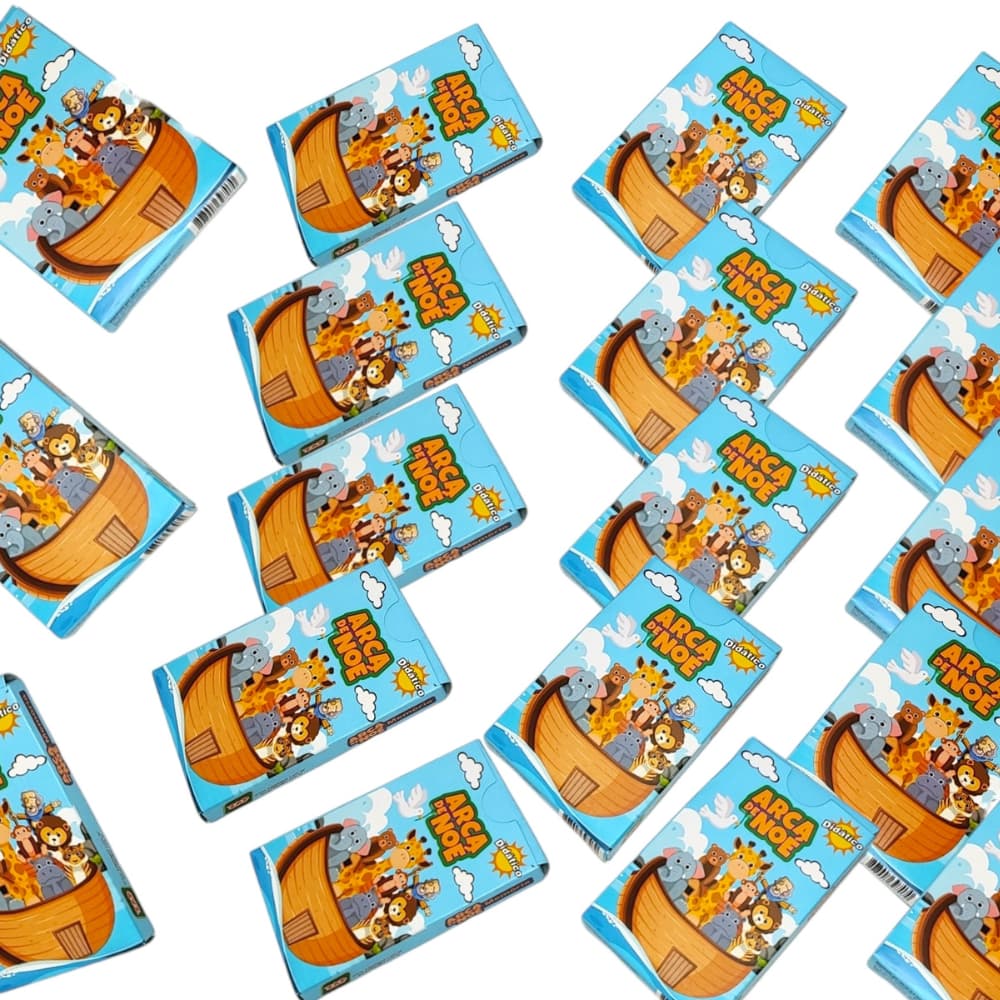 Kit 20 Jogos da Memória Arca de Noé Cartas Ilustrada Didática Brinquedo Dia das Criança Lembrancinha
