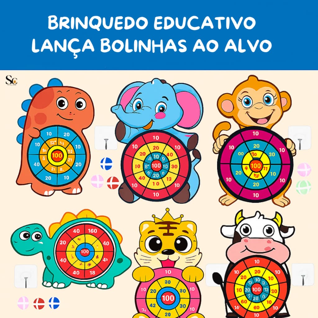 Jogo Tiro Ao Alvo Infantil Com Bolinhas De Velcro Coordenação Motora Diversão  Aprendizado Garantido