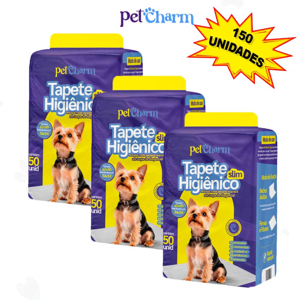 Kit 150 Tapete Higiênico Para Cães Cachorro 60x50cm de Qualidade