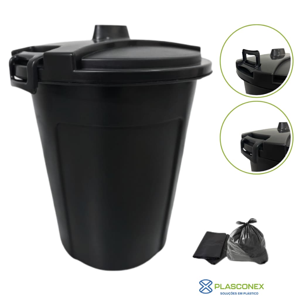 Cesto Lixeira 60 Litros com Tampa