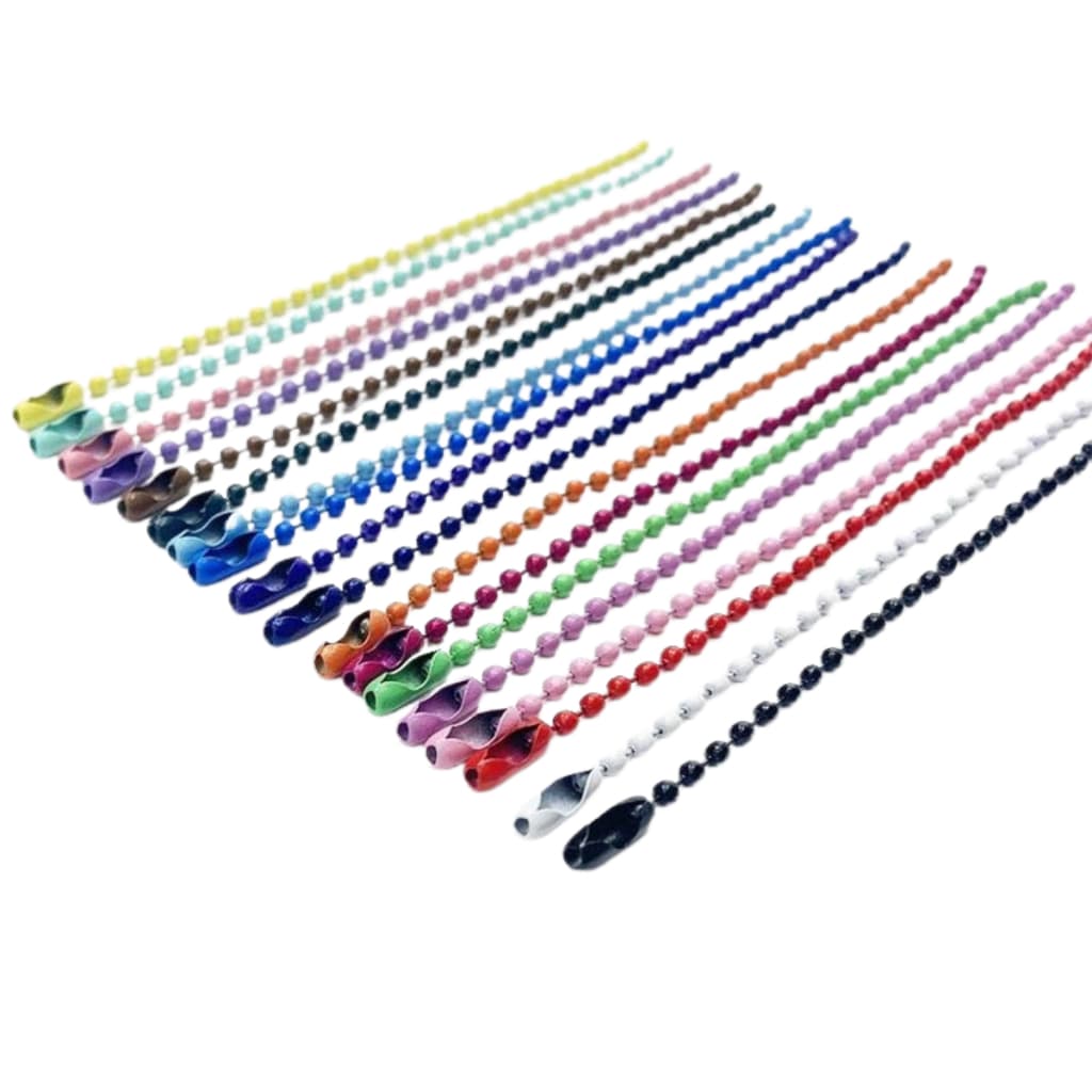 Corrente de Bolinha Ferro com Canoa para Tag Chaveiro Pingente 10cm