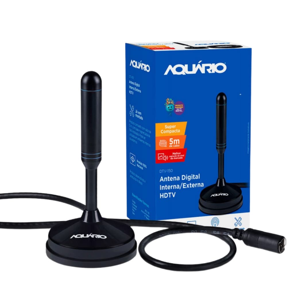 ANTENA DIGITAL INTERNA DIGITAL AQUARIO FULL HDTV150 4EM1 5,0M 4K
