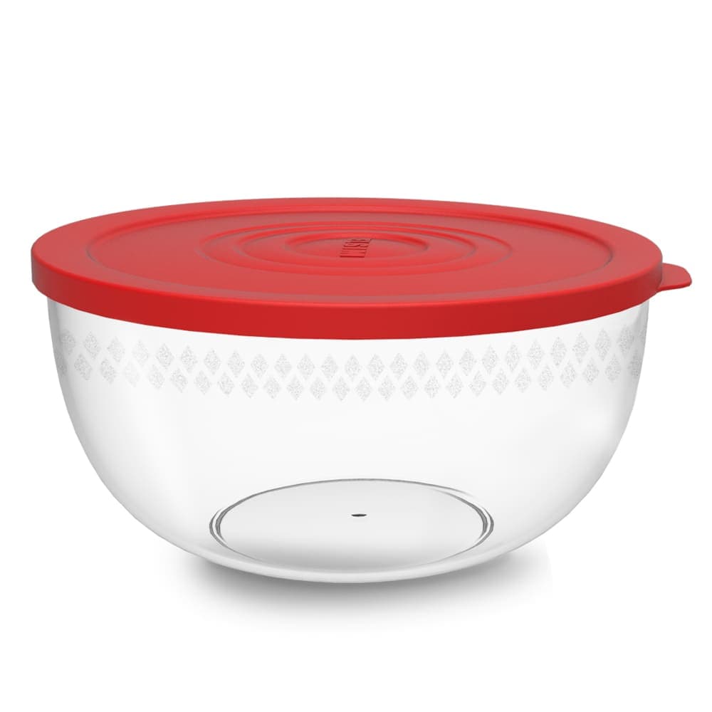 Tigela Clarity 2L com Tampa Vedante - Policarbonato Acrílico Transparente, Resistente e Livre de BPA - NÃO É DE VIDRO