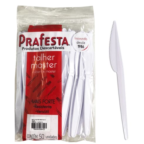 FACA REFEIÇÃO BRANCA OU CRISTAL 50 UNIDADES