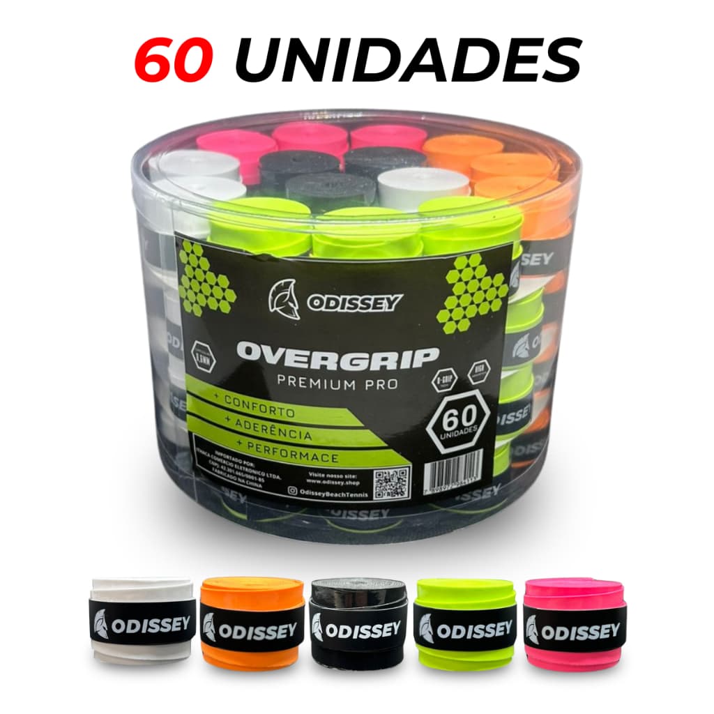 Overgrip Kit 60 Unidades Raquete Beach Tennis Padel Tênis